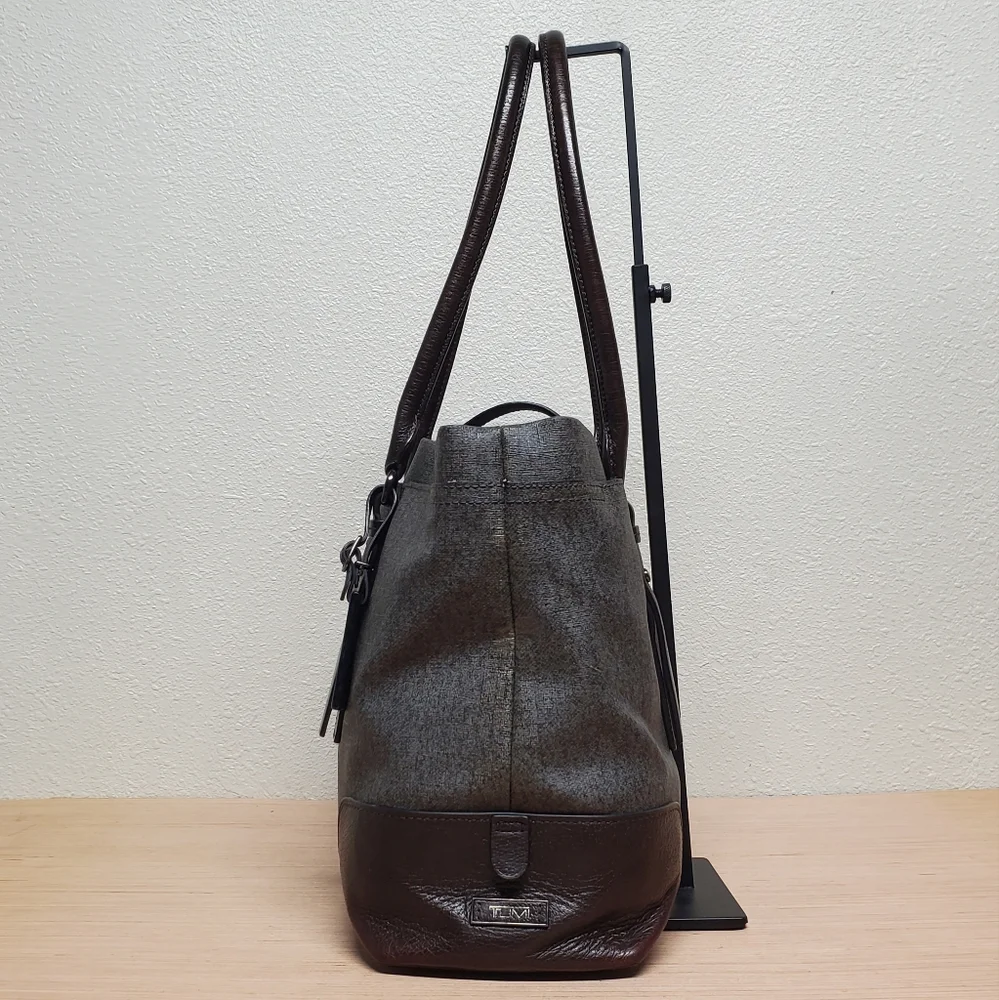 Tumi Villa Turin Earl Gray Dark Brown Women Business Tote Bag
